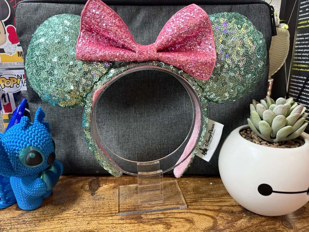 EUC Disney Parks Sugar Rush Mint Green and Pink Minnie Ear Headband